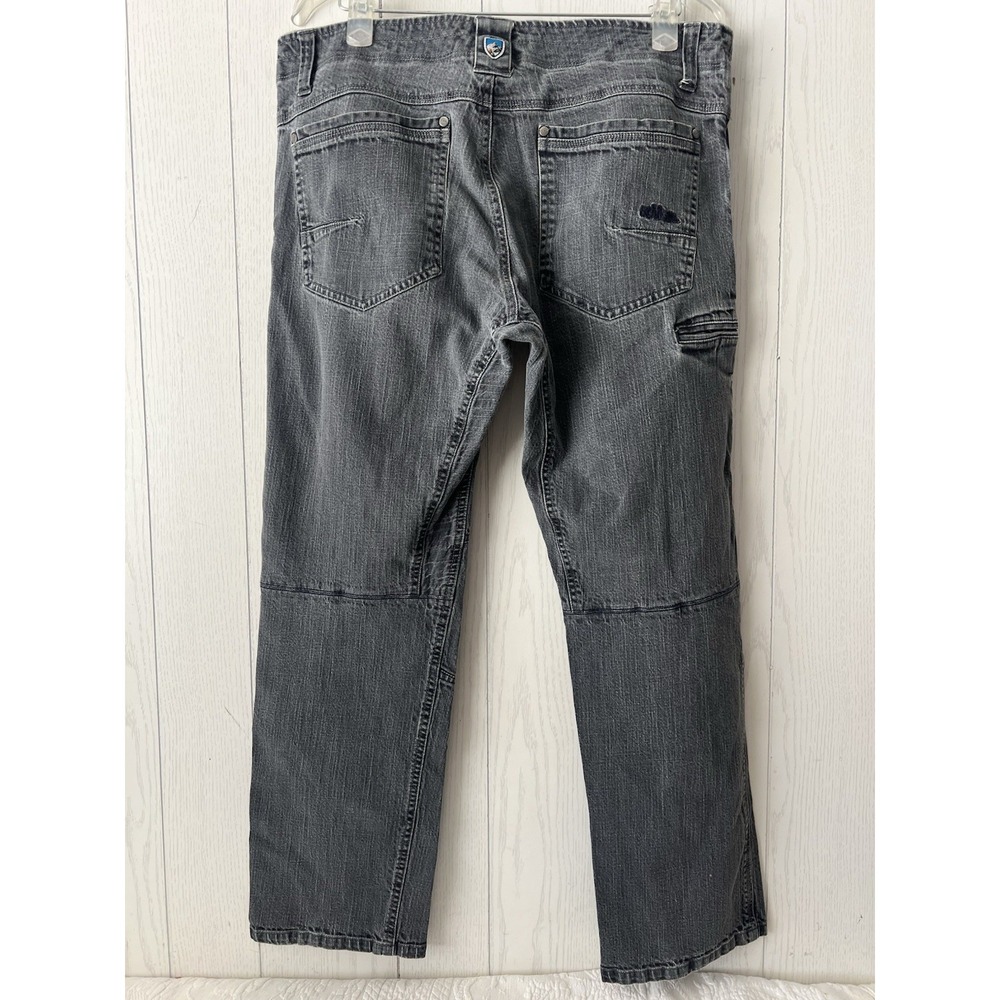 Kuhl Mens RIOT Pants Jeans Vintage Patina Dye 36x28 Faded Black Stretch Hiking